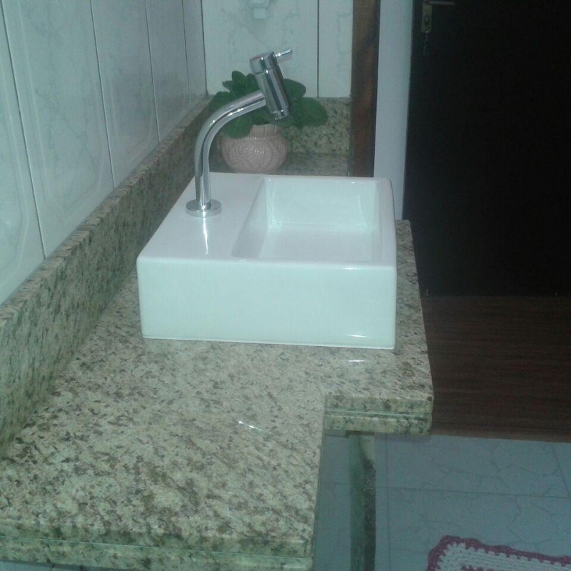 Onde Encontrar Balcão Granito Banheiro Pequeno Jundiaí - Balcão de Granito na Cozinha