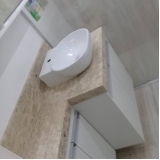 bancada mármore banheiro Vila Romana