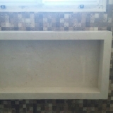 nicho de banheiro com mármore Casa Verde